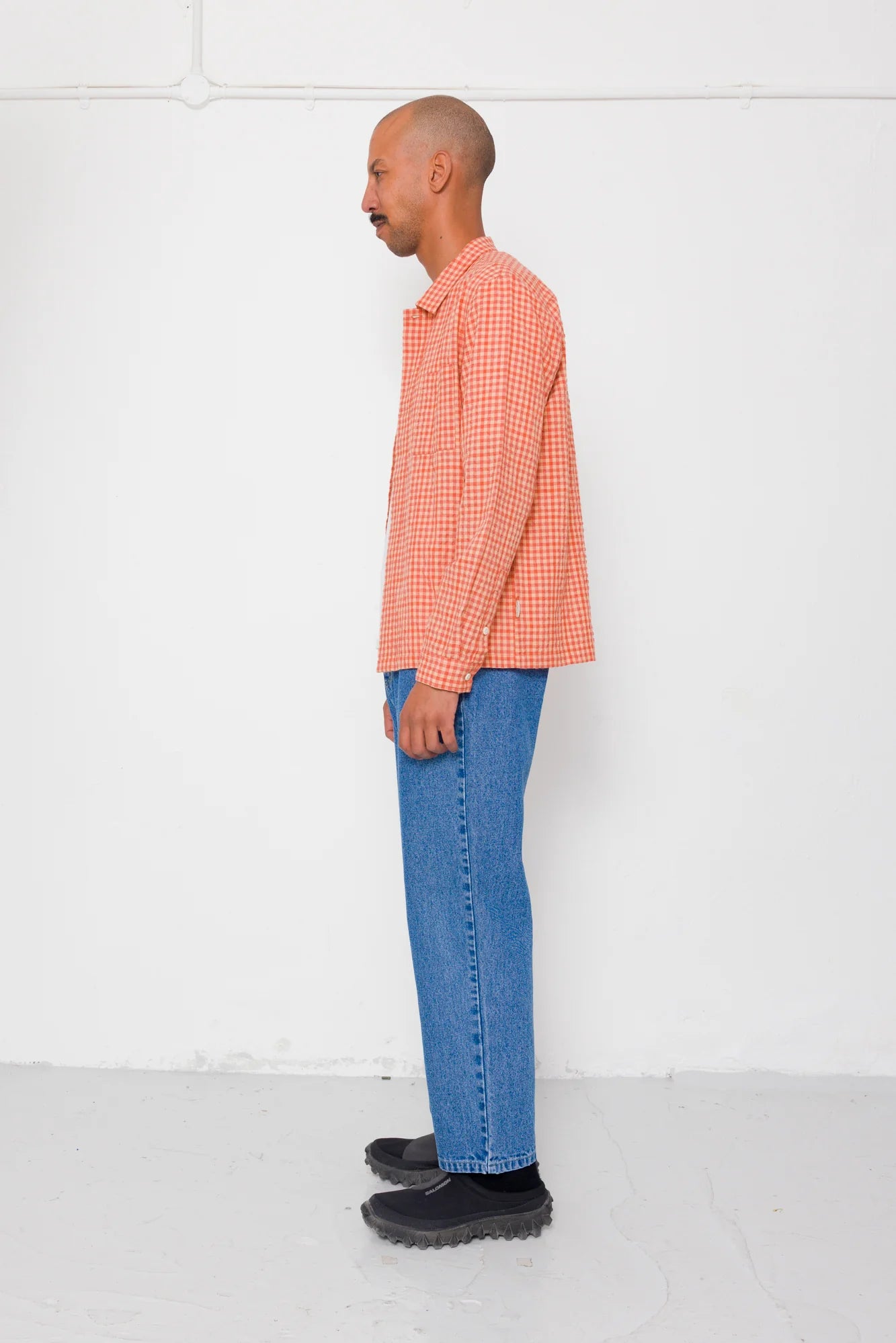 Patch Shirt - Red Oxide Textured Check