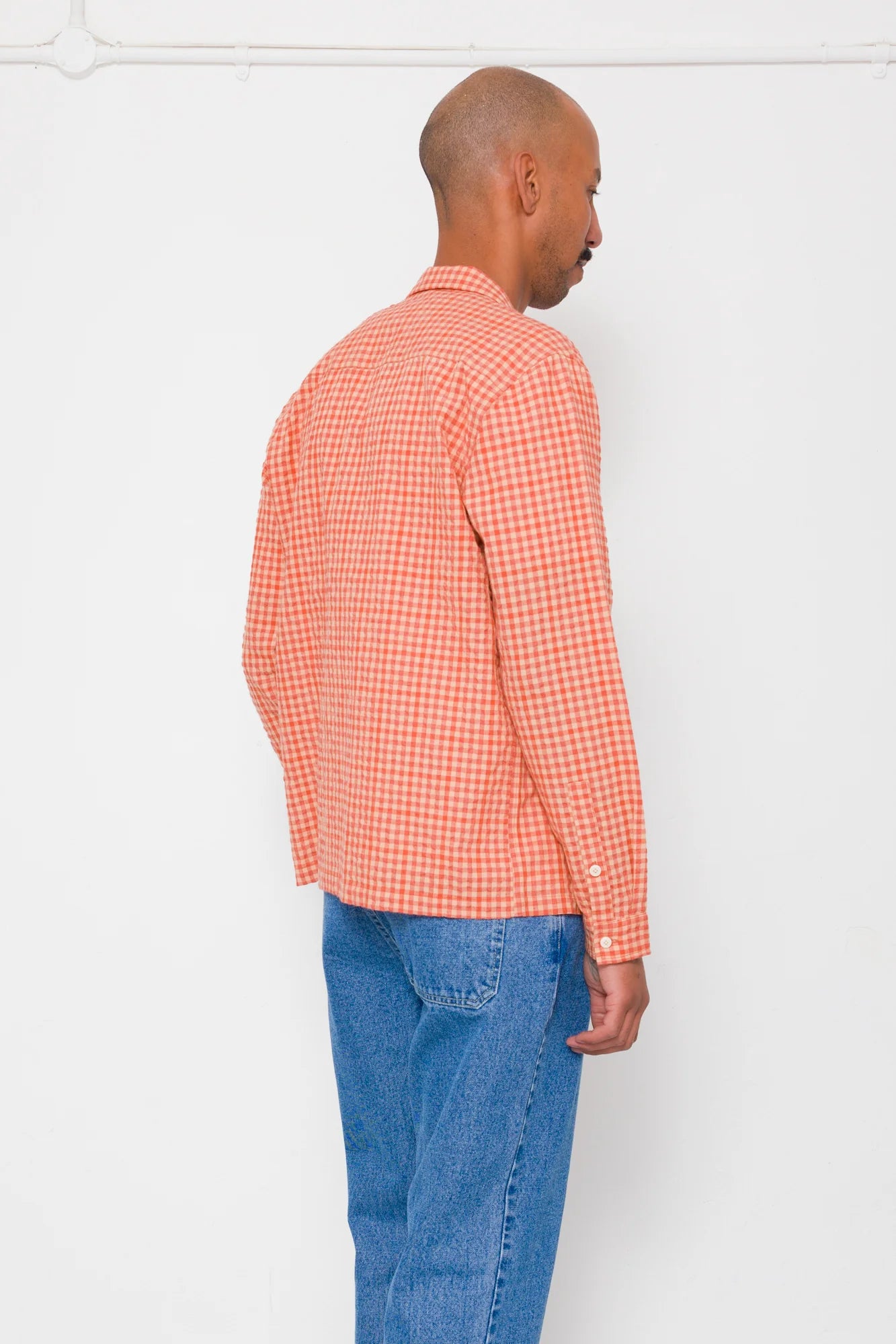 Patch Shirt - Red Oxide Textured Check