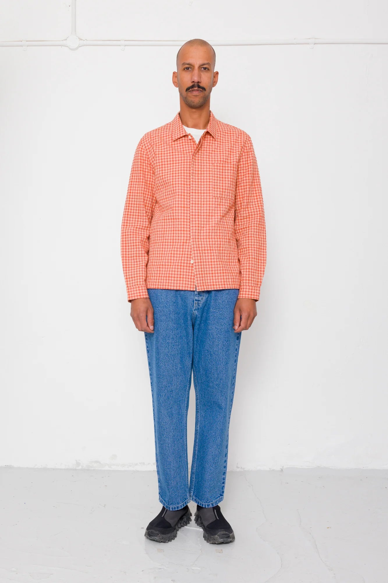 Patch Shirt - Red Oxide Textured Check