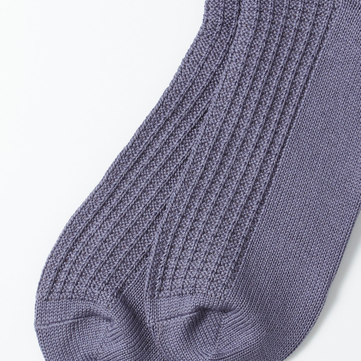 Cotton Waffle Crew Socks - Steel Blue