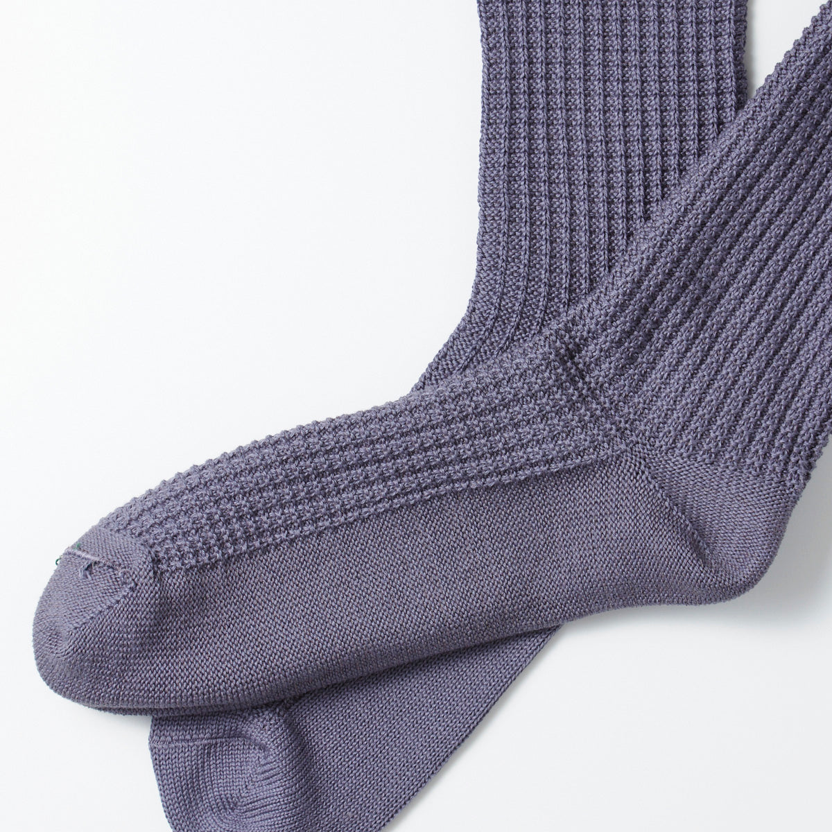 Cotton Waffle Socks - Steel Blue