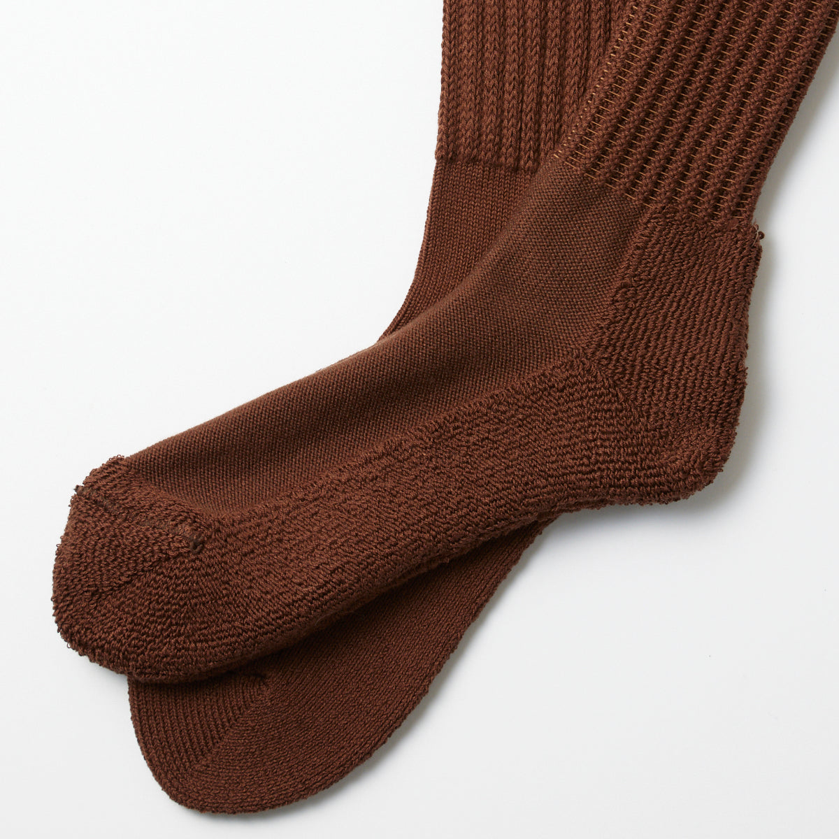 Loose Pile Crew Socks - Chocolate
