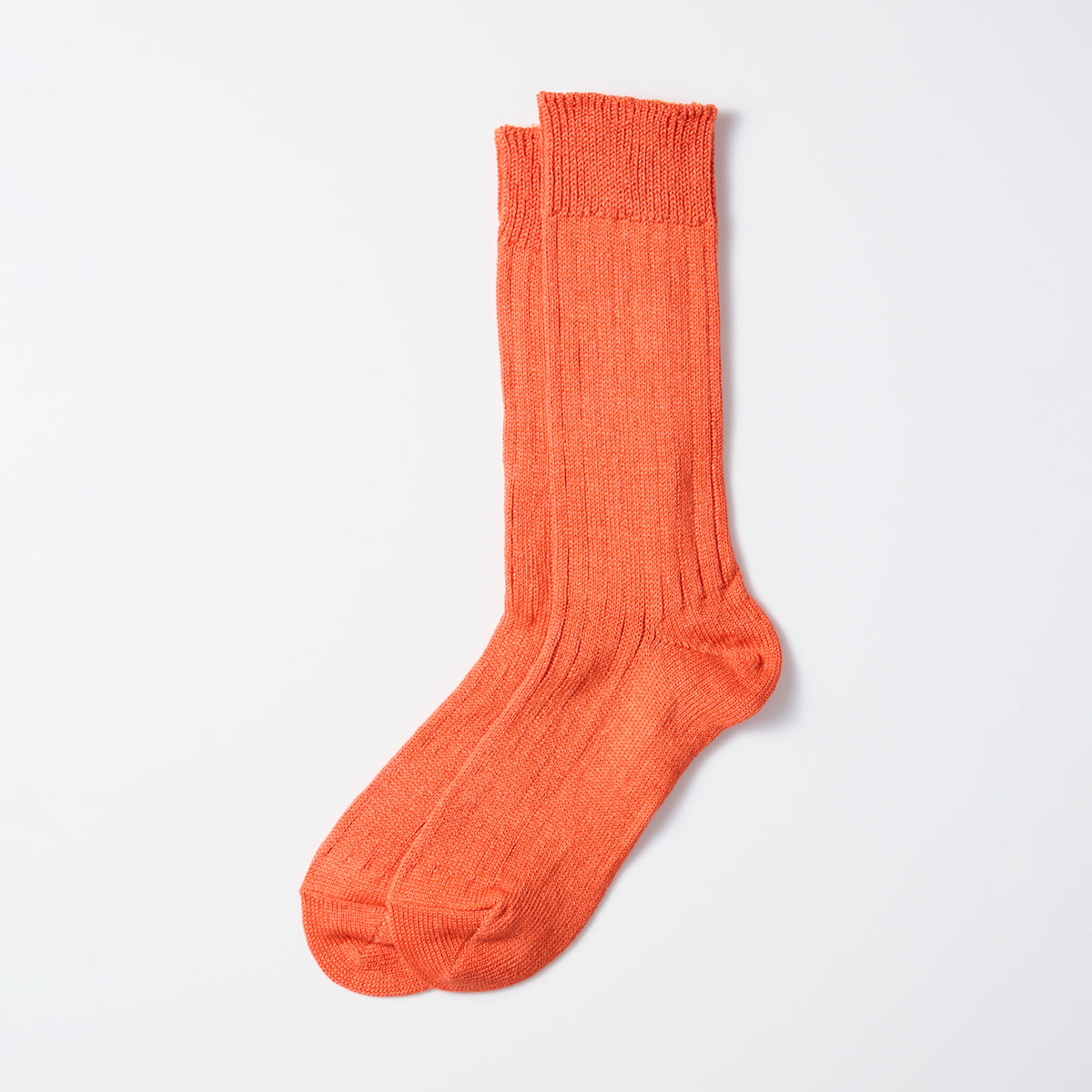 Linen Cotton Sock - Orange Red