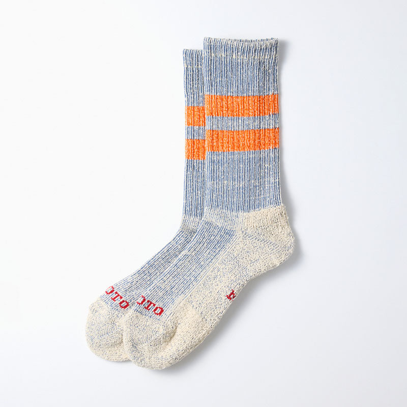Pile Stripe Marl Sock - Blue/Orange