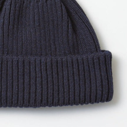Recycled Wool/Poly 2×2 Beanie - Navy