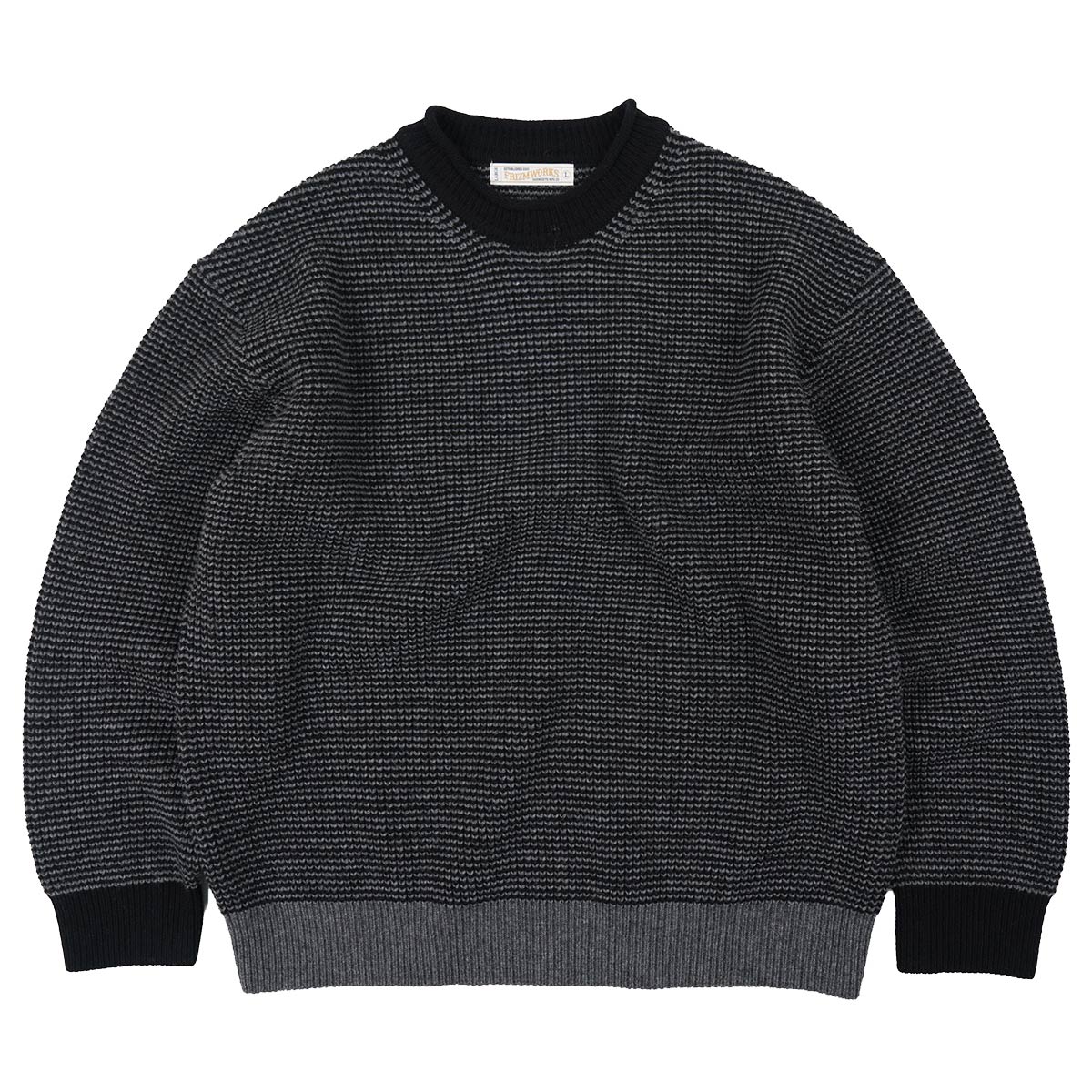 Rollneck Ringer Knit - Black