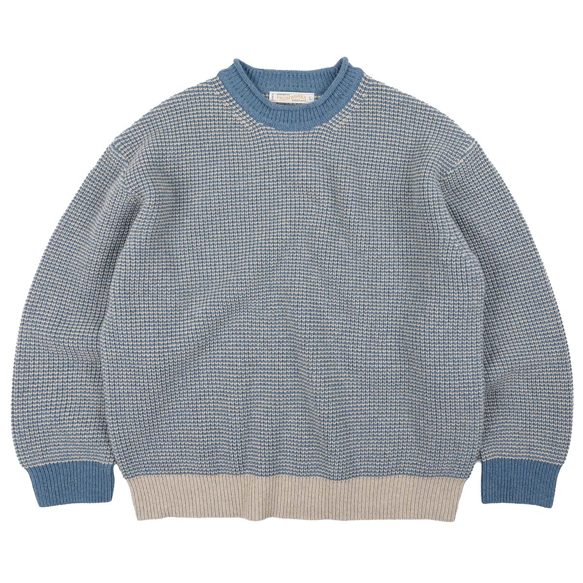 Rollneck Ringer Knit - Blue