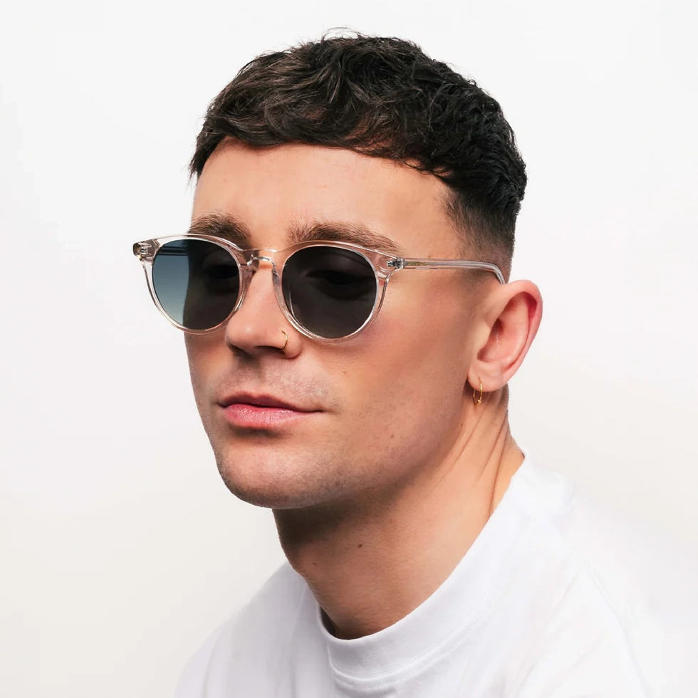New Depp Sunglasses - Crystal & Green Lens