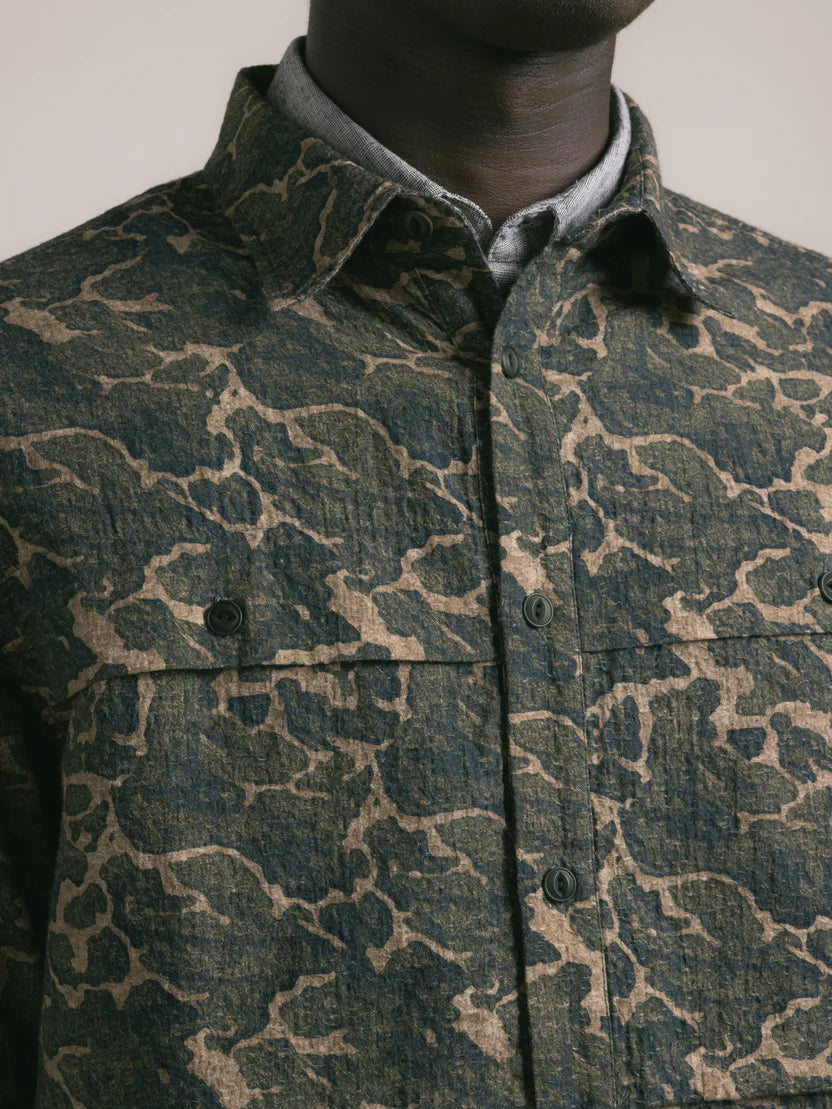 Taymount Overshirt - Olive Landscape Print