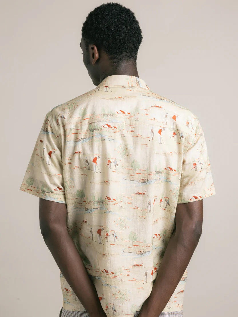 Crammond Shirt - Oatmeal Golf Print