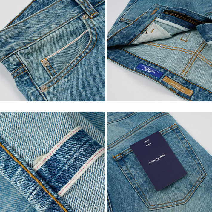 OG Selvedge Regular Denim Jeans - Light Blue