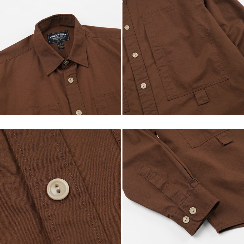 Cotton Pocket Loop Shirt - Brown
