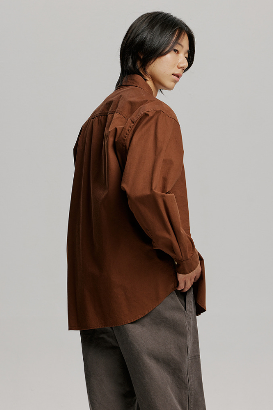 Cotton Pocket Loop Shirt - Brown
