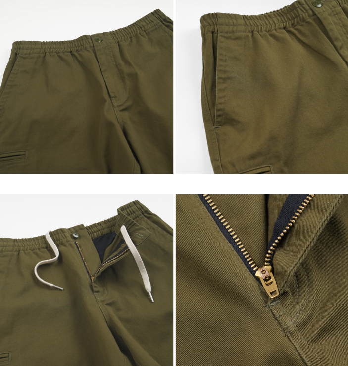 Washed Officer Chino Shorts - Olive