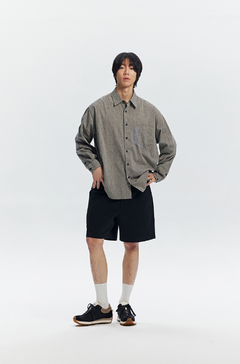 Washed Officer Chino Shorts - Black