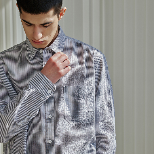 OG Stripe Seersucker Shirt - Black