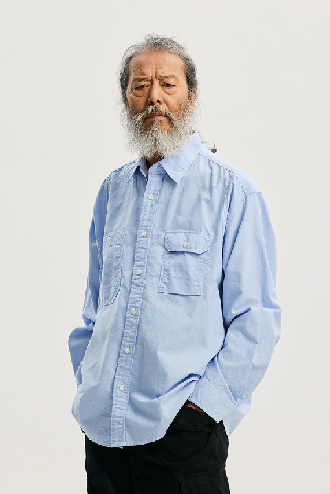 1920s Chambray Work Shirt - Blue