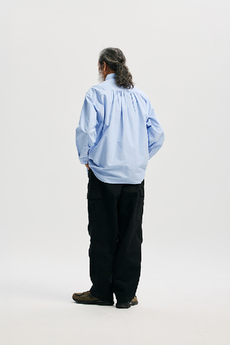 1920s Chambray Work Shirt - Blue