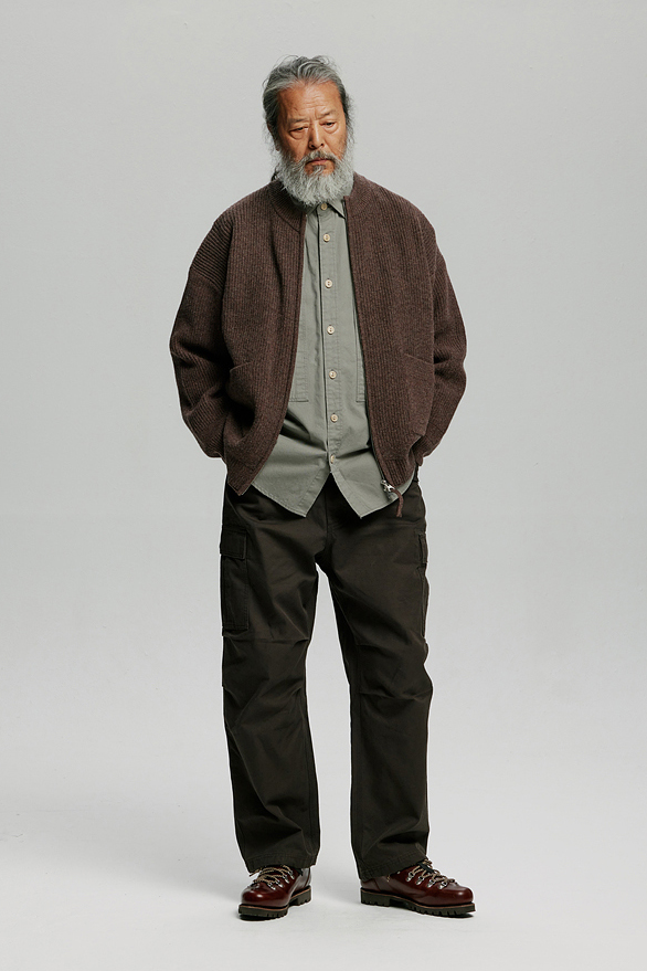 Wool Deck Zipup Cardigan - Choco Brown