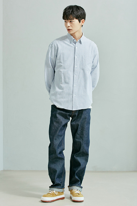 OG Stripe Oversized Shirt - Blue