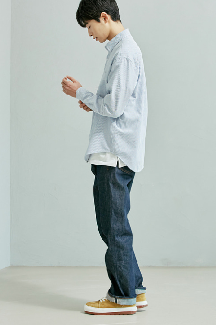 OG Stripe Oversized Shirt - Blue