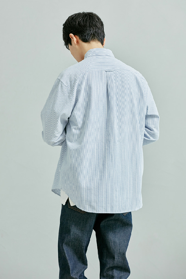 OG Stripe Oversized Shirt - Blue