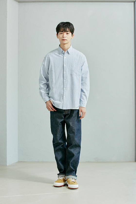 OG Stripe Oversized Shirt - Blue