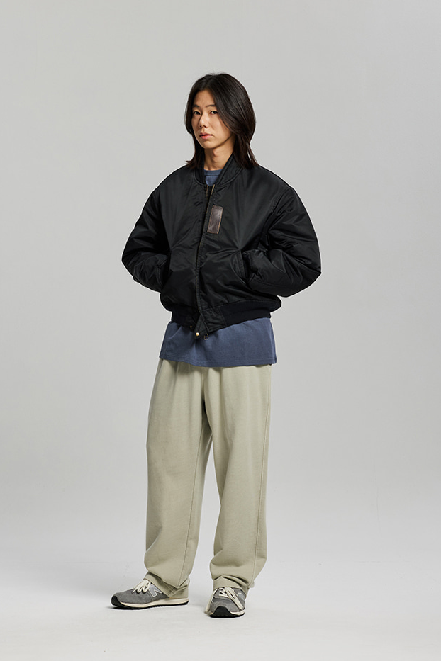 Nylon Flight Jacket - Black