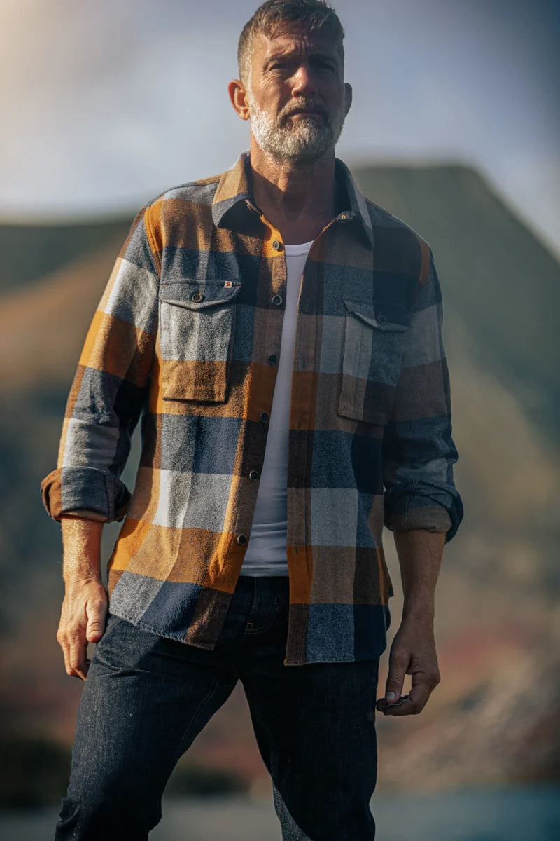 Big Yukon Flannel Check Shirt - Tan