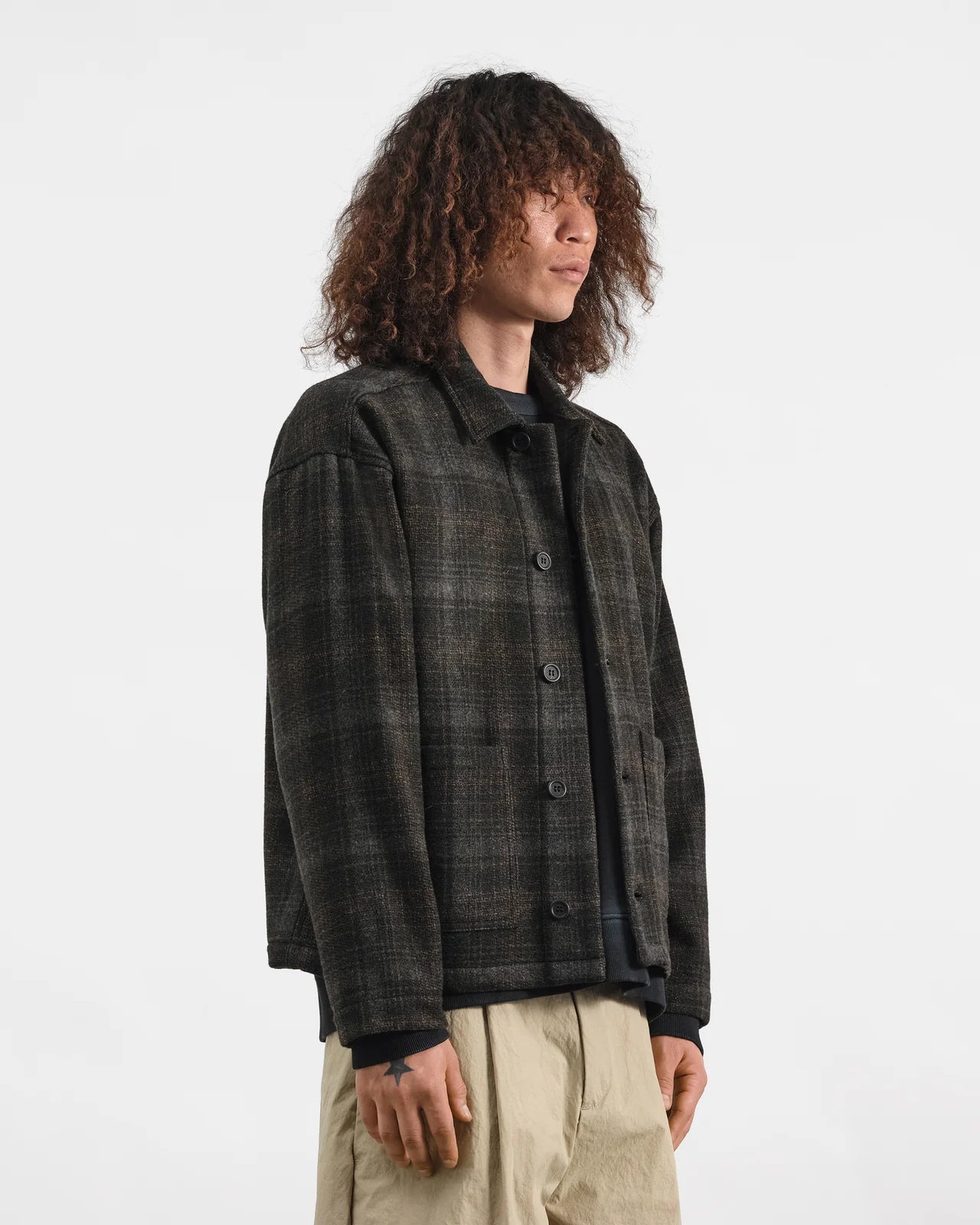 PJ Overshirt - Brown Multi Wool