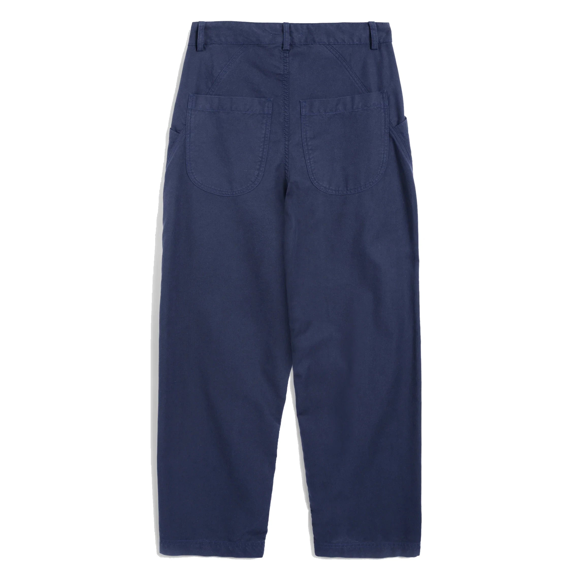 Twisted Seam Trouser - Navy Tencel Micro Canvas