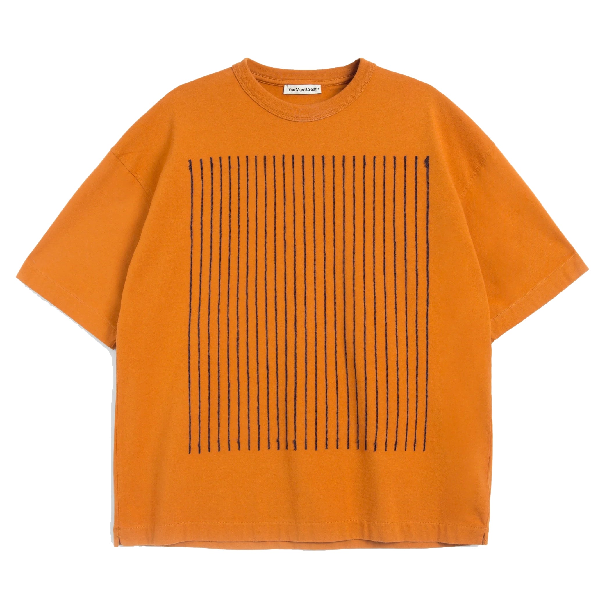 Triple T-Shirt - Orange Chainstitch Print