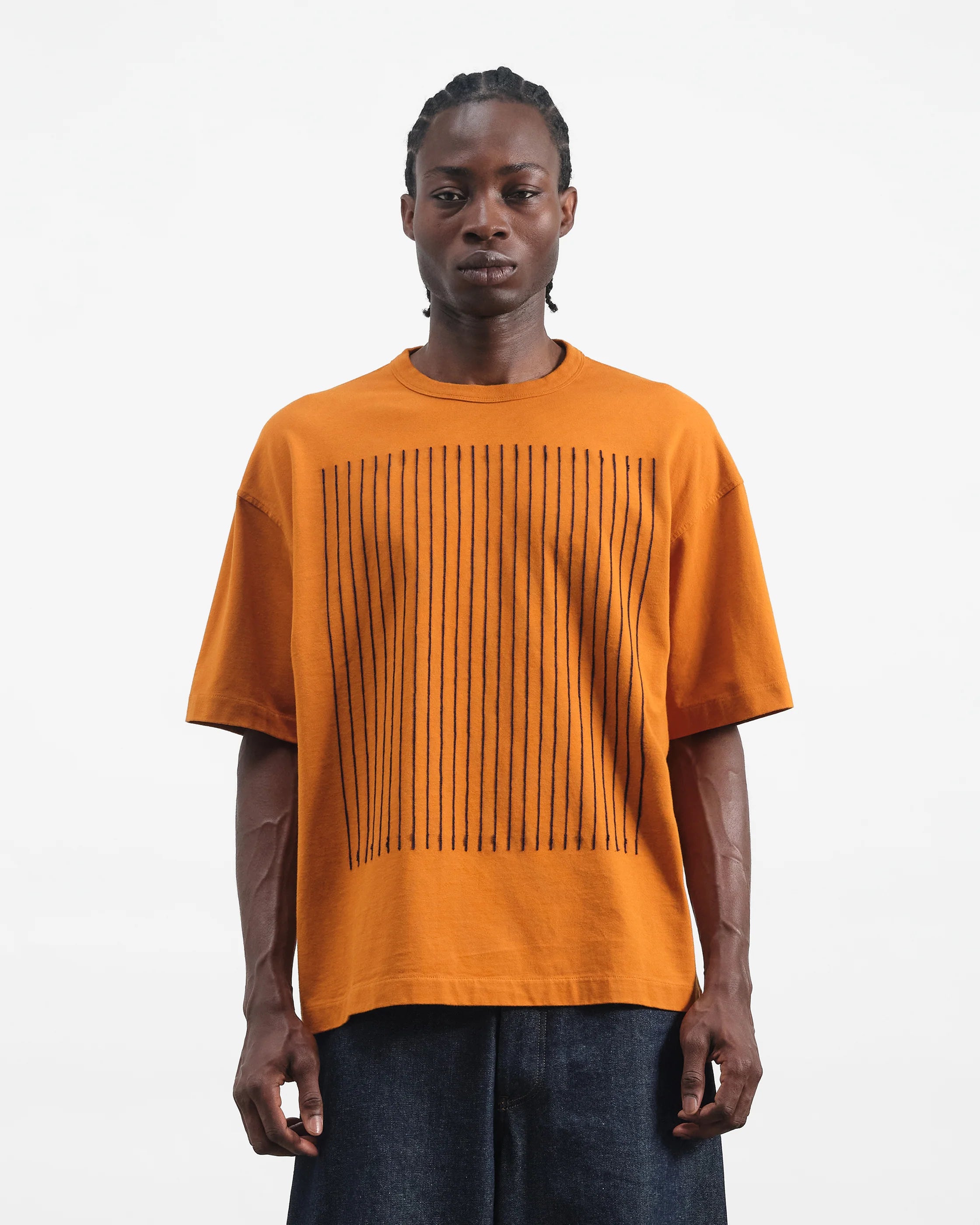 Triple T-Shirt - Orange Chainstitch Print
