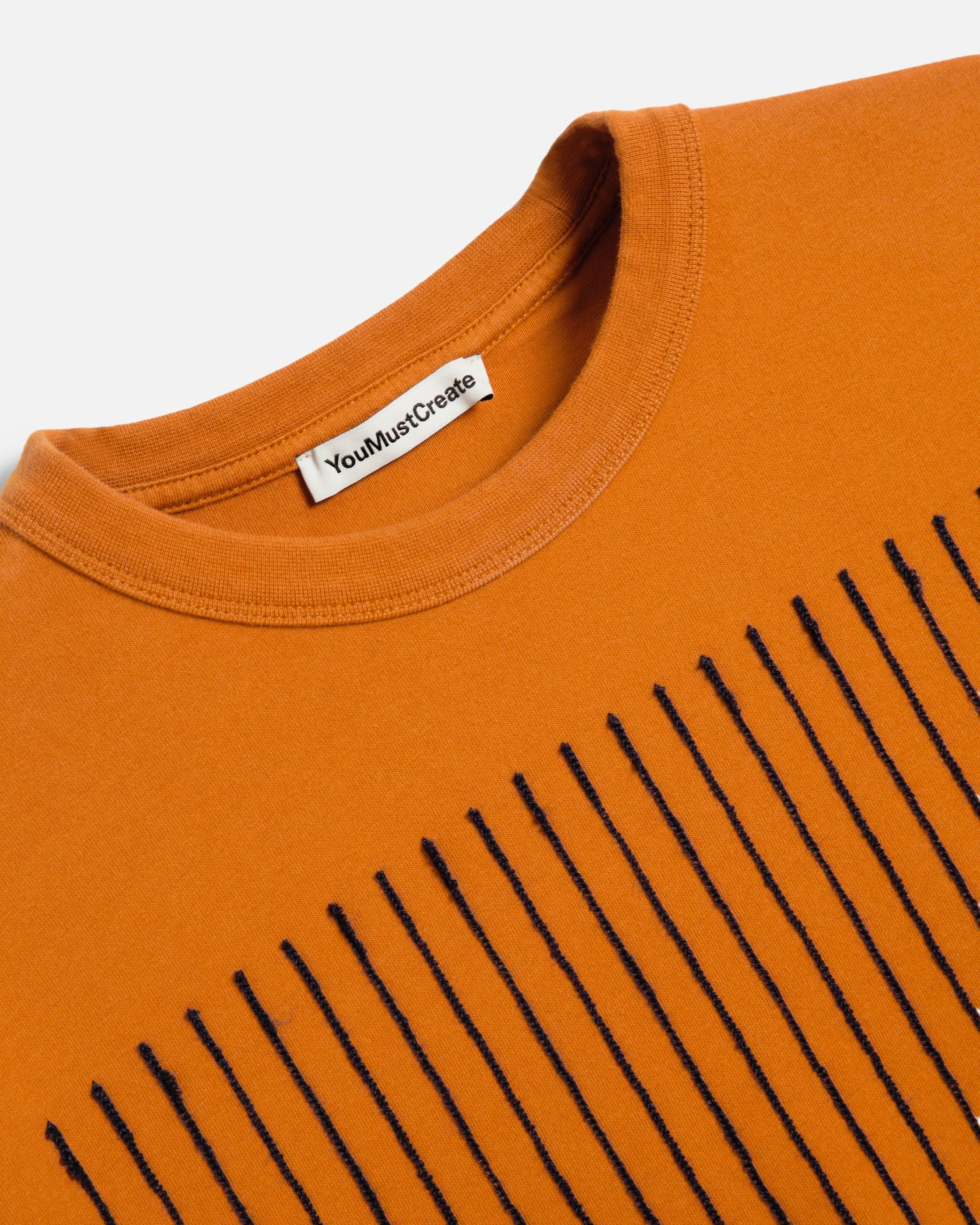 Triple T-Shirt - Orange Chainstitch Print