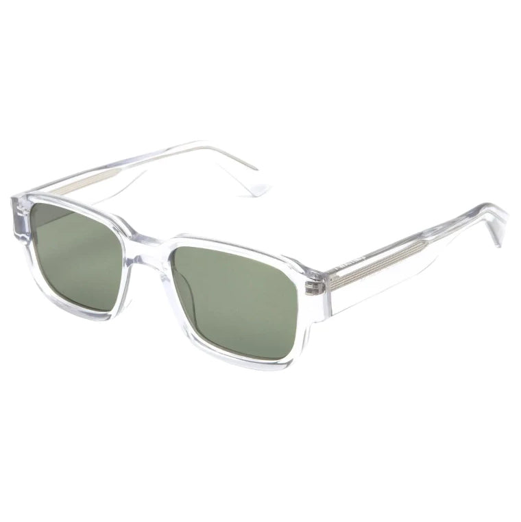 CED E10 Sunglasses - Light Grey & Green Lens