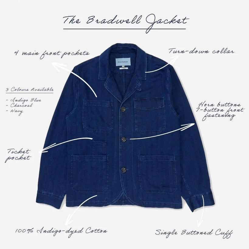 Bradwell Jacket - Indigo Blue Faye