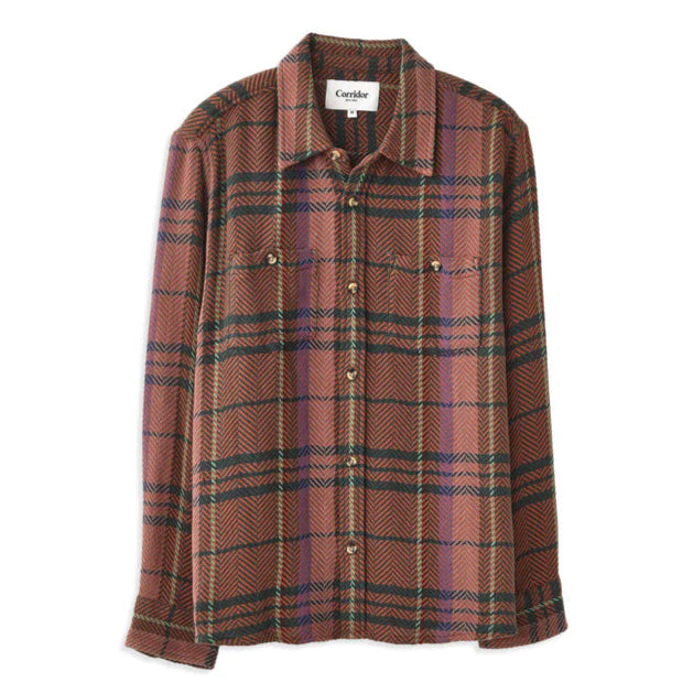 Acid Plaid Totem Shirt - Brown
