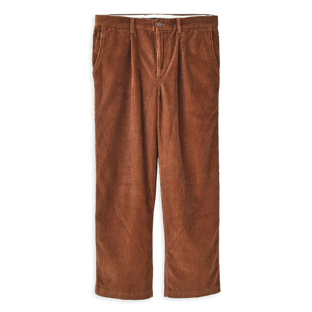 Cord Pleated Trouser - Brown