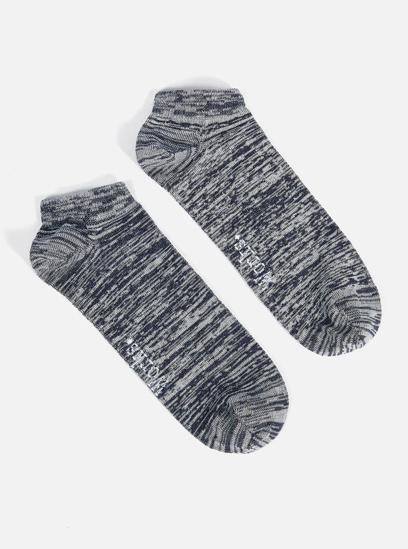 Ankle Slub Sock - Navy Slub Knit
