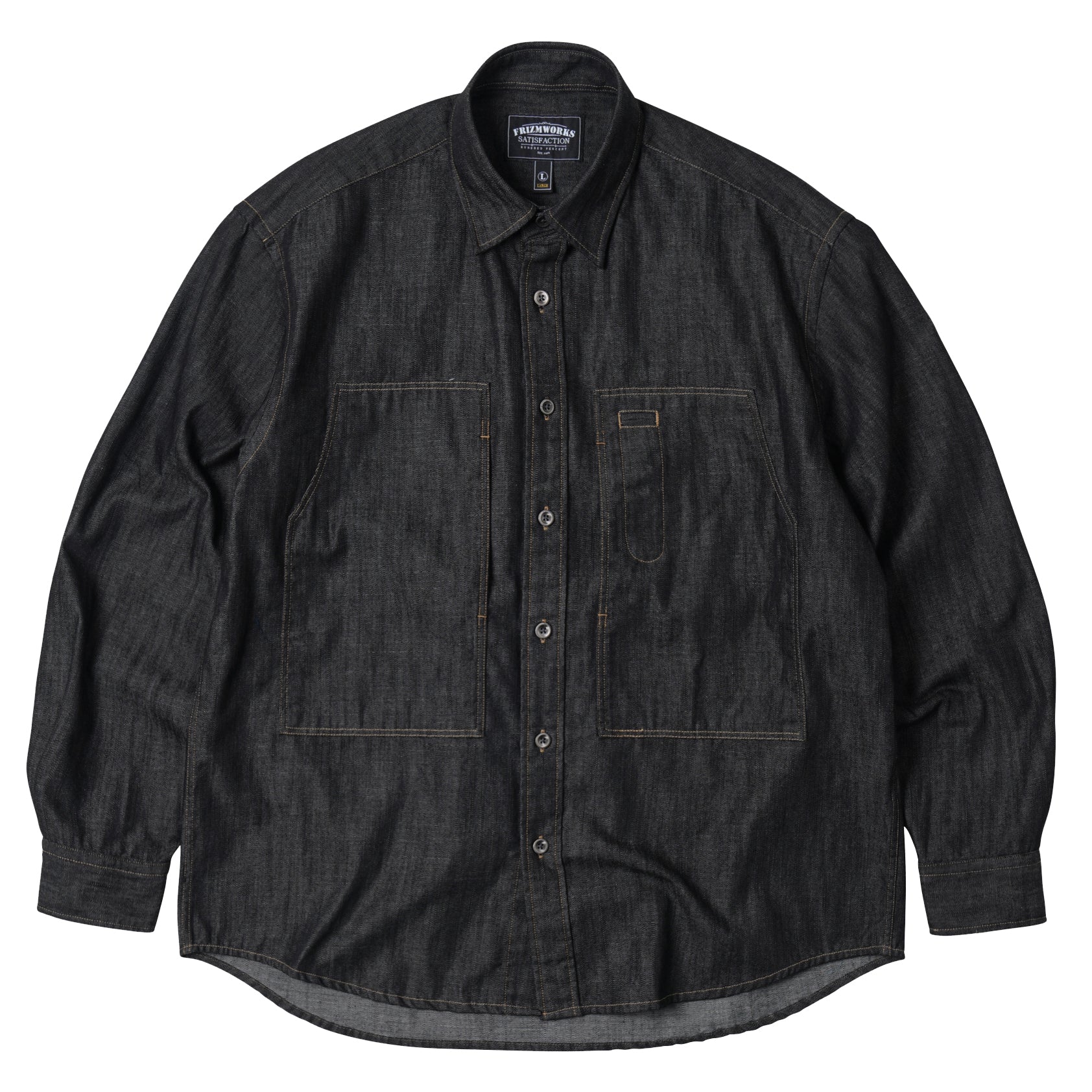Denim Carpenter Pocket Work Shirt - Black