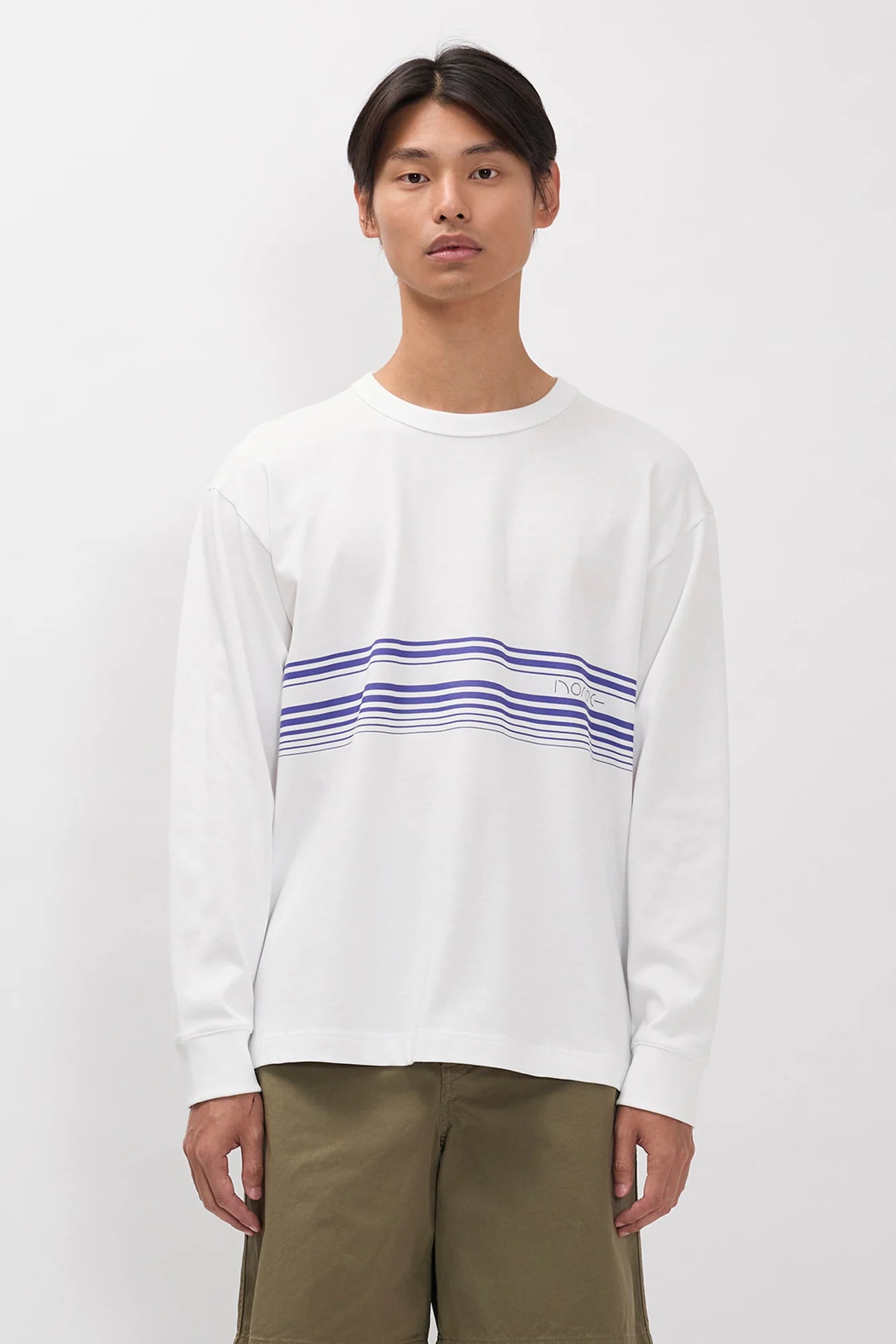 Loften Nautical Stripe Print Heavy LS T-Shirt - White