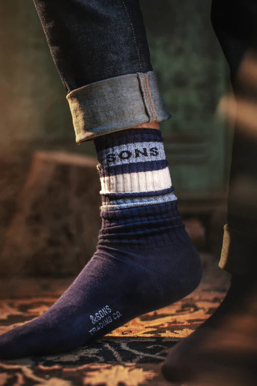 &SONS Baseline Socks - Navy