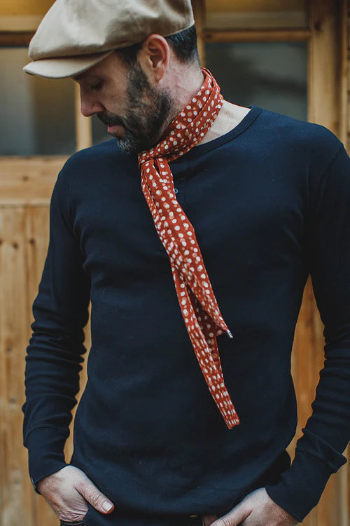 Dot Japanese Style Scarf - Rust