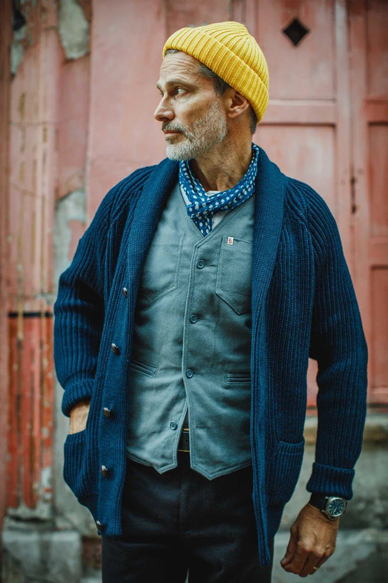 Dot Japanese Style Scarf - Blue