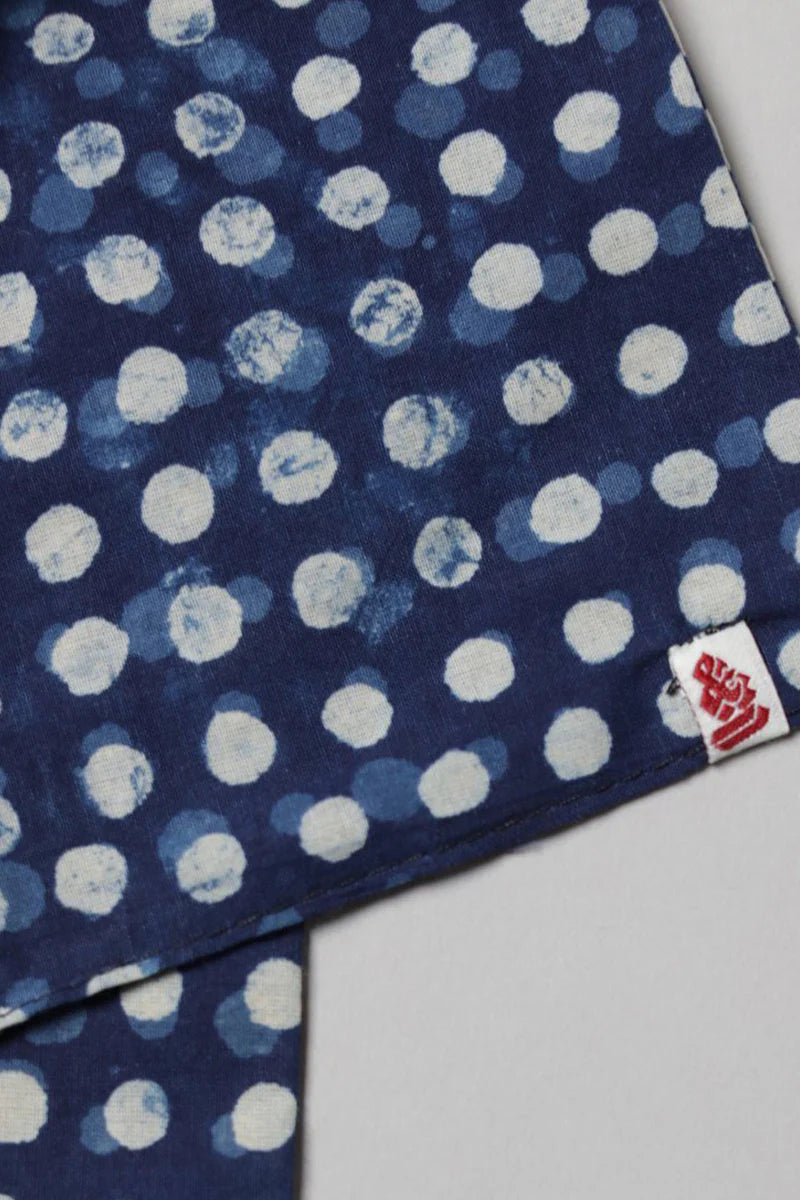 Dot Japanese Style Scarf - Blue