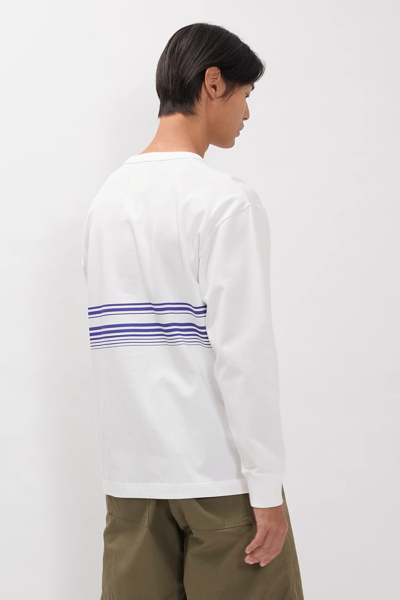 Loften Nautical Stripe Print Heavy LS T-Shirt - White