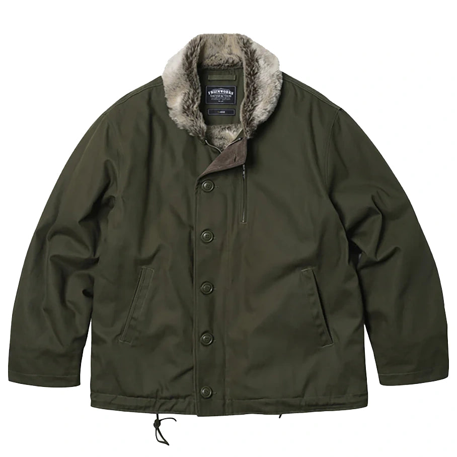 Buy online FrizmWORKS - Cotton Edgar N-1 Deck Jacket - Olive