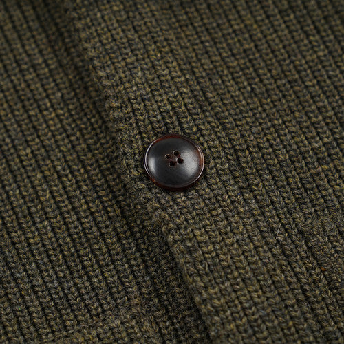 Ultra Heavyweight Collar Cardigan - Forest Green