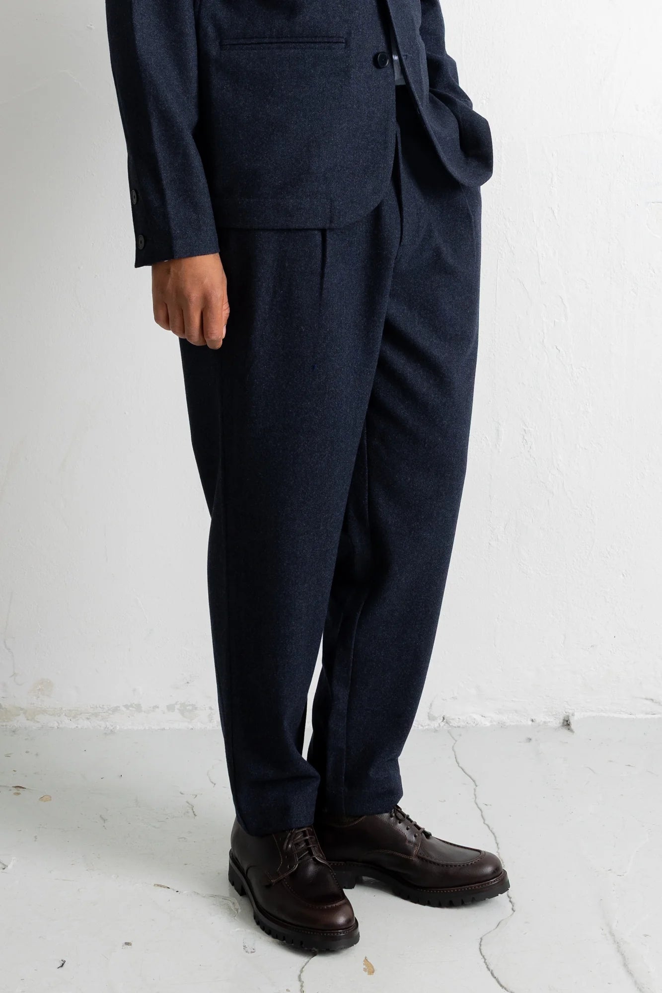 Assembly Suit Trouser - Dark Navy Melange Wool