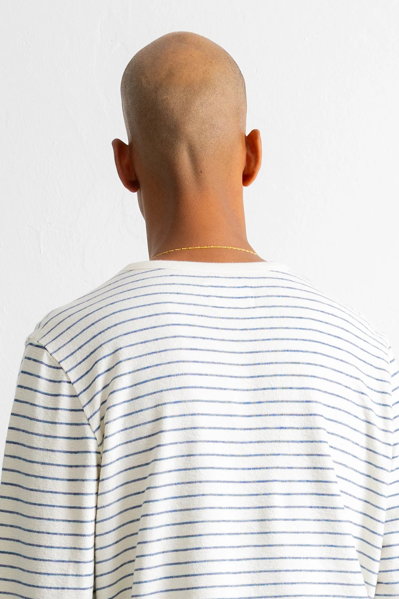 Textured Stripe T-Shirt - Ecru/Soft Blue